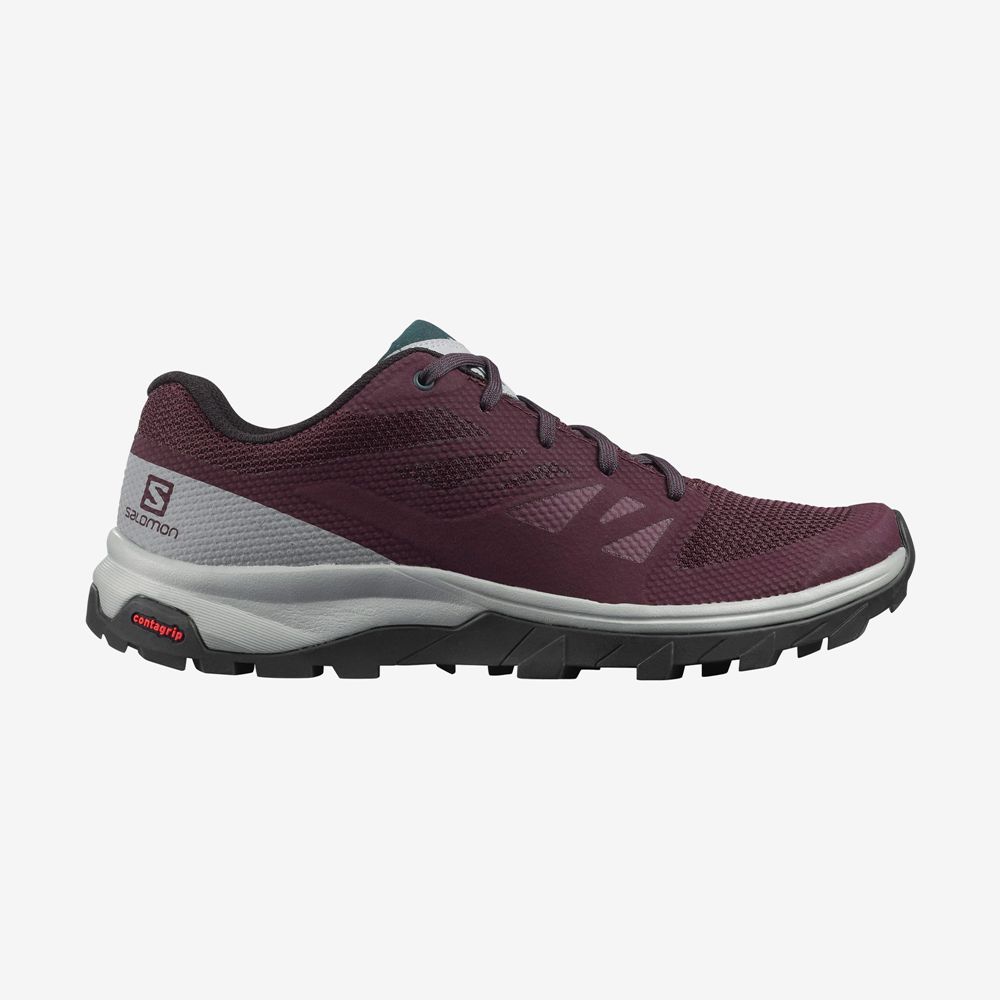 SALOMON OUTLINE Philippines - Women's Hiking Shoes - Burgundy | 237609-BKP